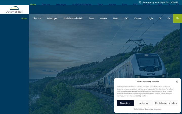 Posnetek zaslona dettmer-rail.de