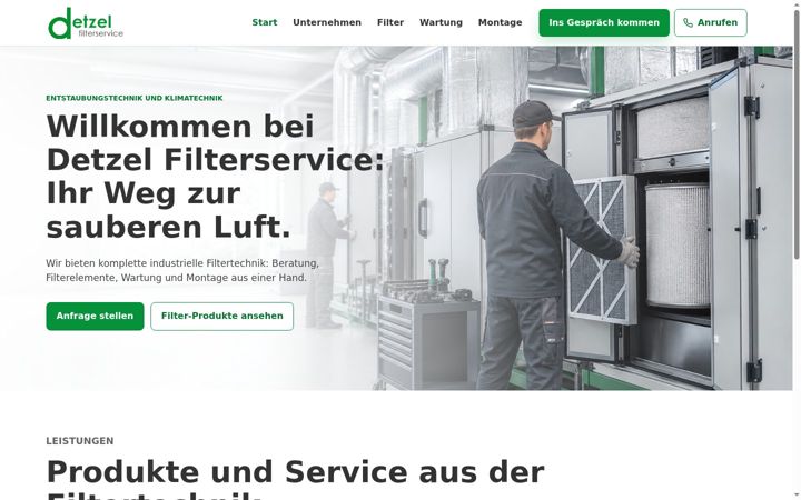 Képernyőkép: detzel-filterservice.de