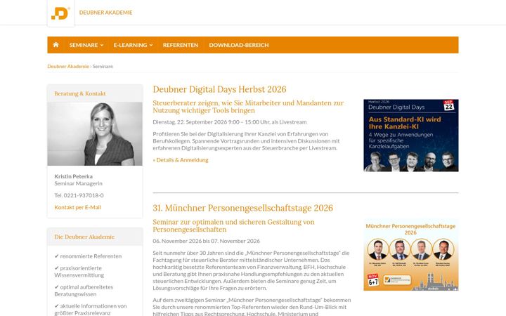 Screenshot of deubner-akademie.de