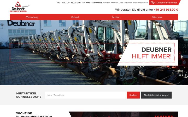 Skærmbillede af deubner-bau.de