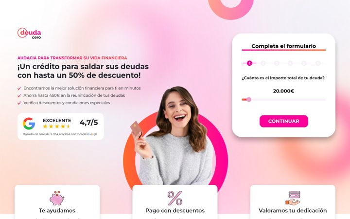 Screenshot ta' deuda-cero.es