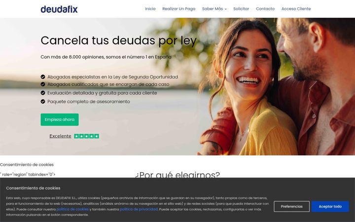 Screenshot ta' deudafix.es