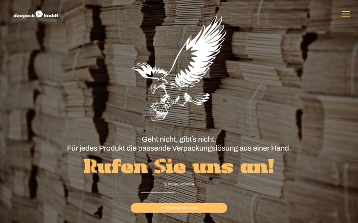 Captură de ecran a deupack.de