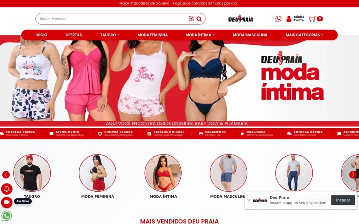 Ekraanipilt saidist deupraiaoficial.com.br