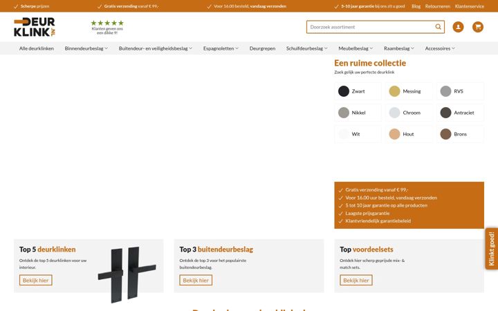 Screenshot of deurklink.nl