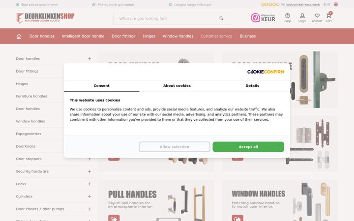 Screenshot of deurklinkenshop.be