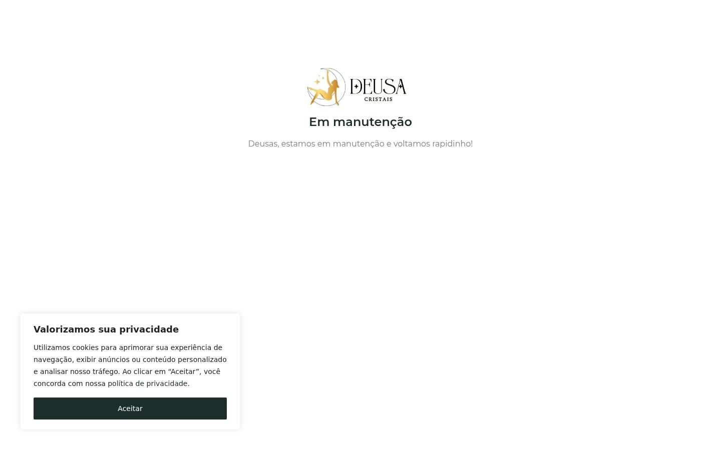 Captura de ecrã do banner de consentimento apresentado antes de qualquer interação