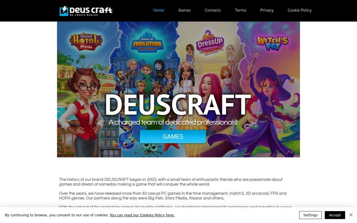 Екранна снимка на deuscraft.com