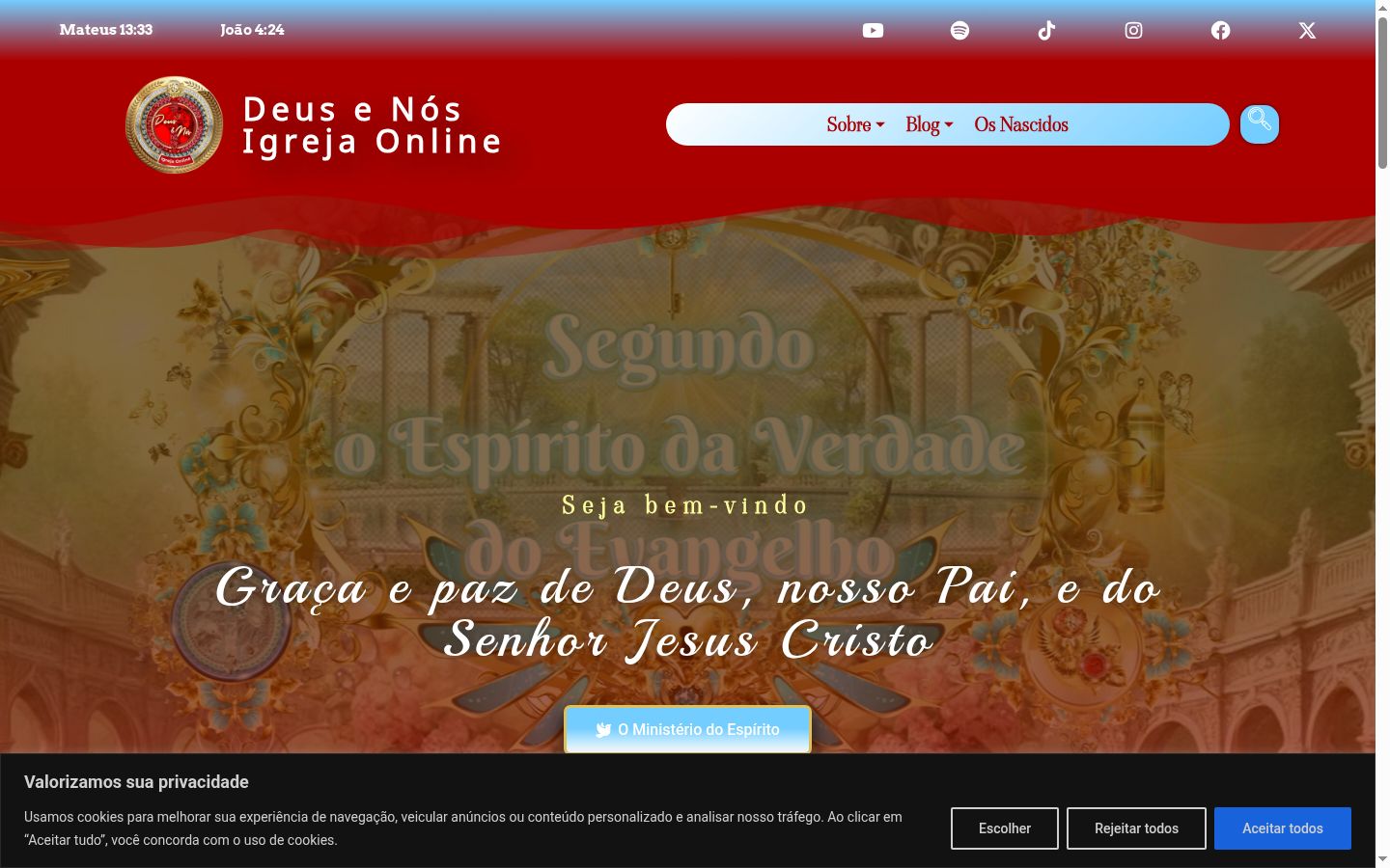Captura de pantalla del banner de consentimiento mostrado antes de cualquier interacción