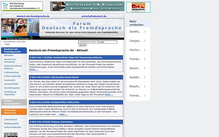 Captură de ecran a deutsch-als-fremdsprache.de