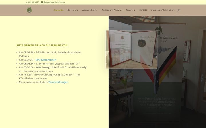 Screenshot of deutsch-polnische-gesellschaft-hannover.de