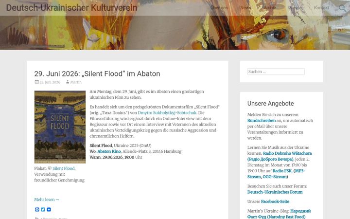 Screenshot of deutsch-ukrainischer-kulturverein.de