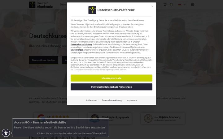 Screenshot of deutschakademie.de