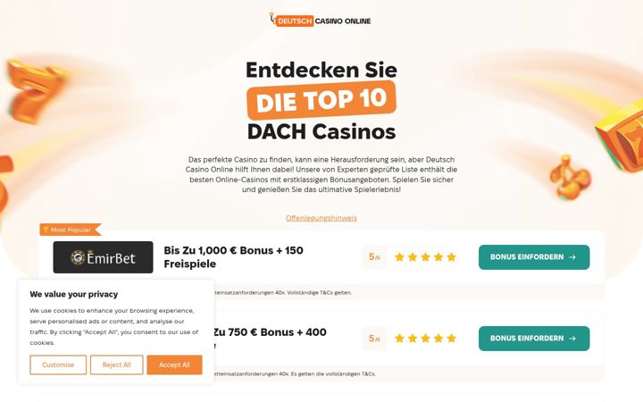 Screenshot of deutschcasinoonline.com