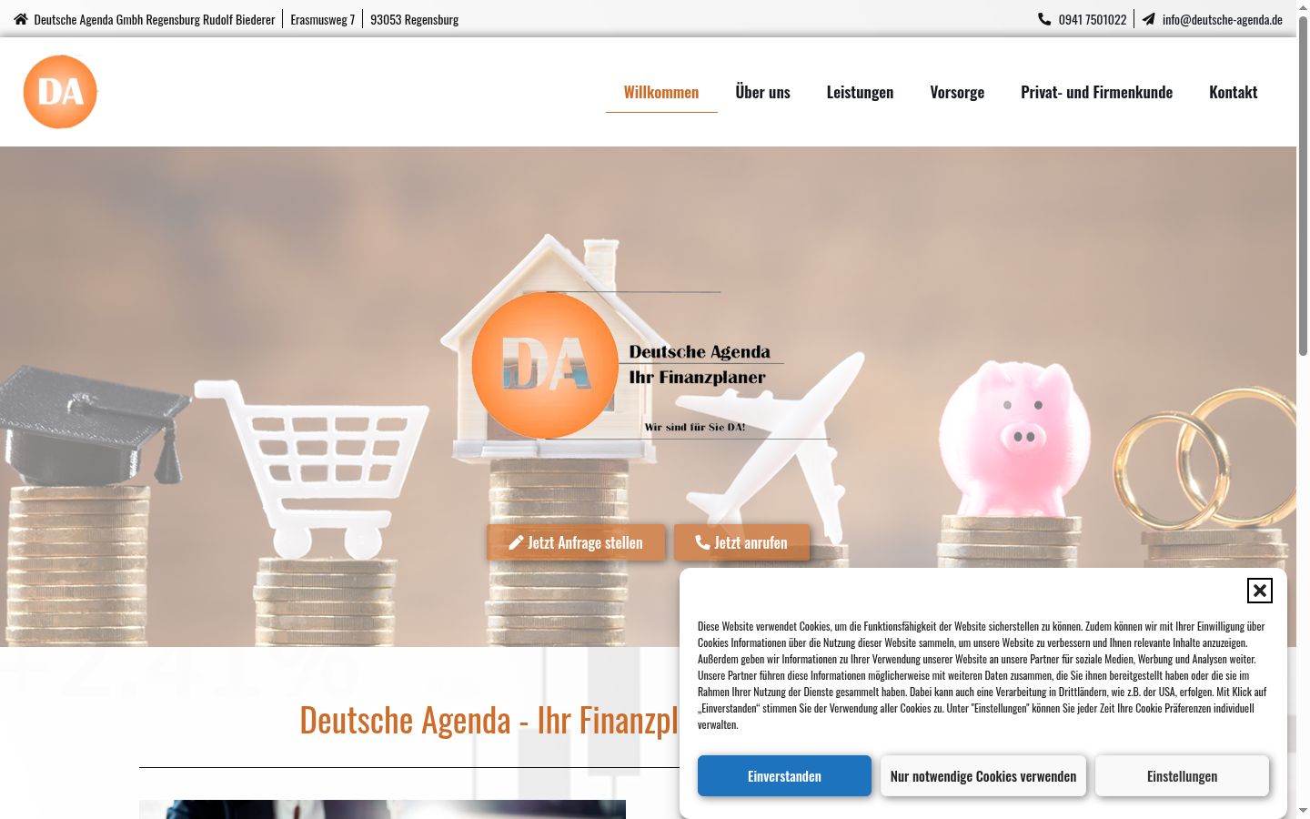 Screenshot of the consent banner shown before any interaction
