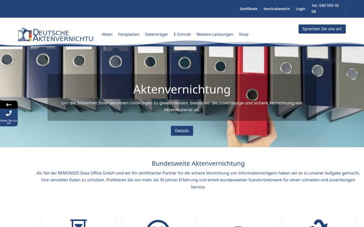 Screenshot of deutsche-aktenvernichtung.de