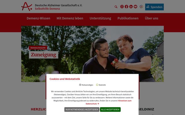 Screenshot of deutsche-alzheimer.de