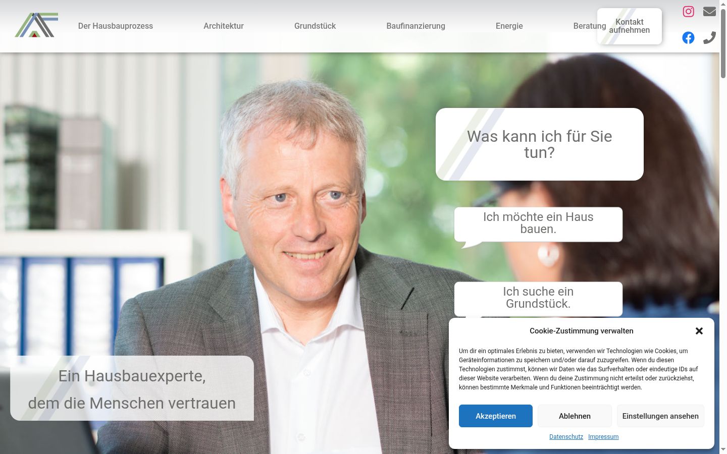 Screenshot of the consent banner shown before any interaction