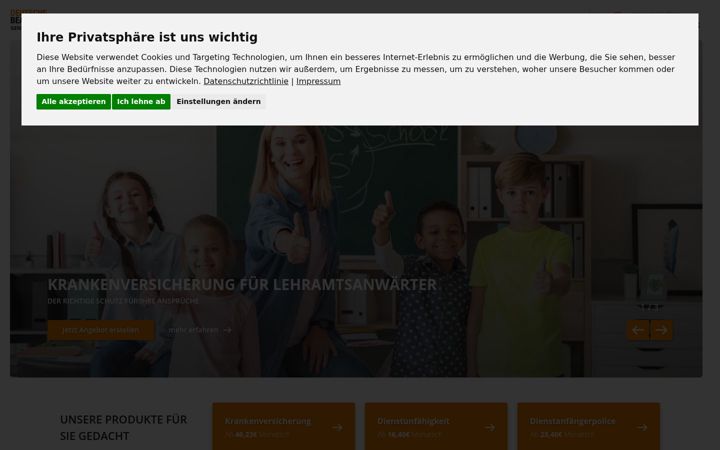 Screenshot of deutsche-beamtenkrankenversicherung.de