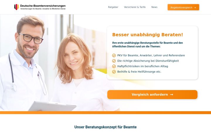 Screenshot of deutsche-beamtenversicherungen.de