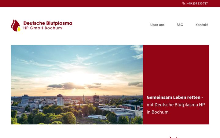 Screenshot of deutsche-blutplasma.de