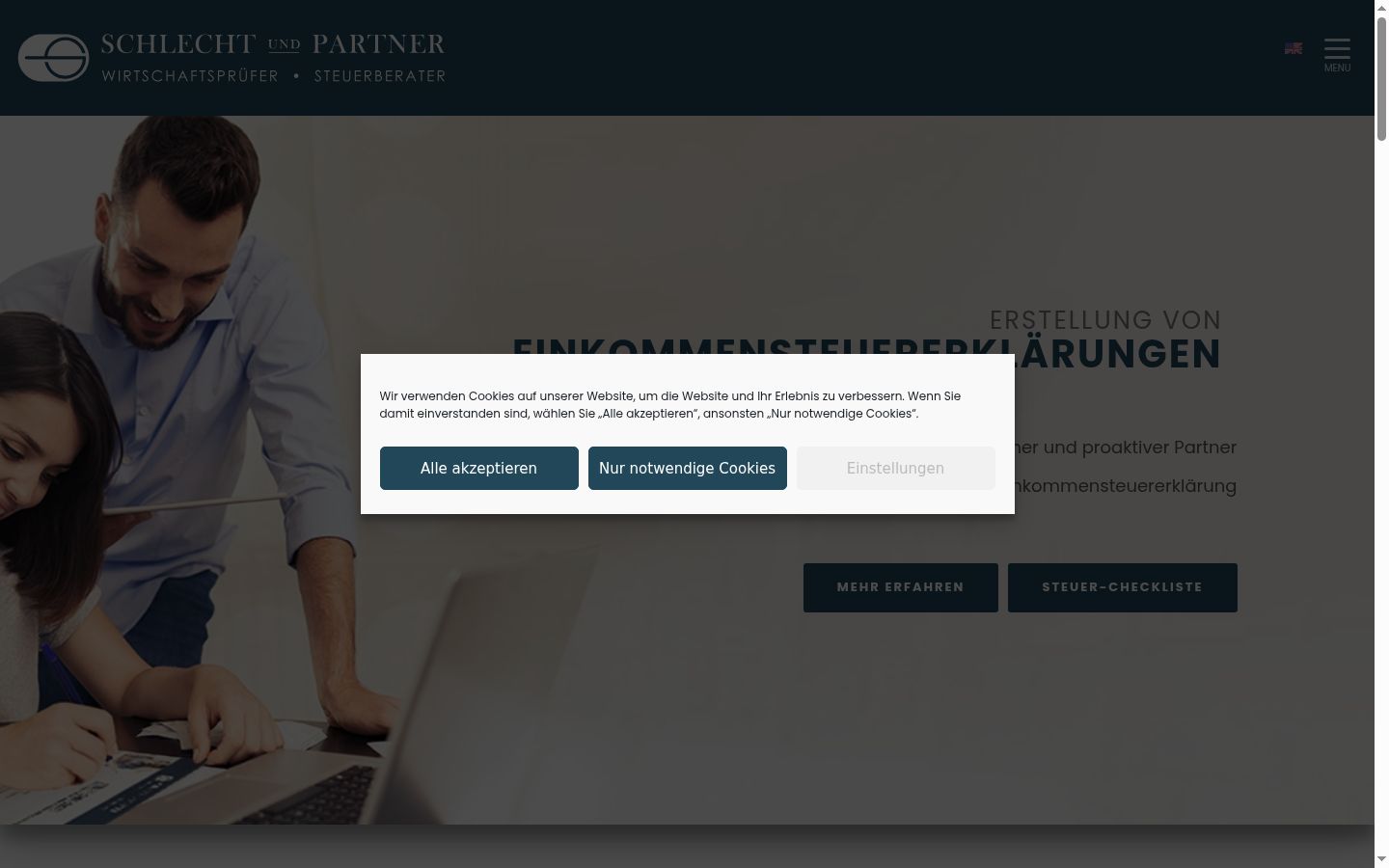Screenshot of the consent banner shown before any interaction