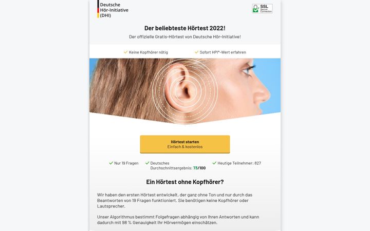 Captura de pantalla de deutsche-hoerinitiative.de