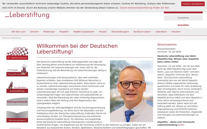 Ekrano kopija deutsche-leberstiftung.de