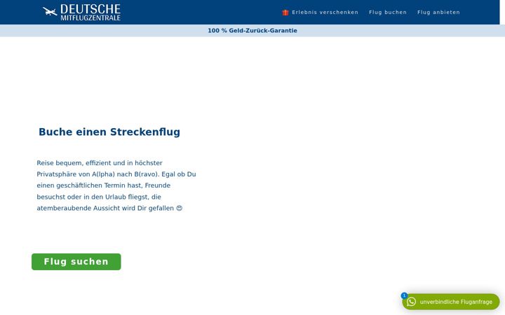 Ekrano kopija deutsche-mitflugzentrale.de