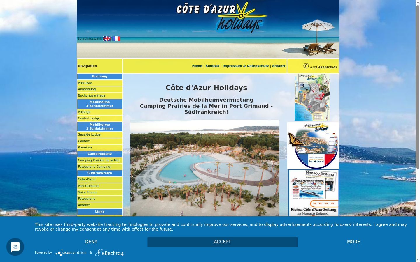 Screenshot of the consent banner shown before any interaction
