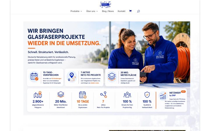 Captură de ecran a deutsche-netzplanung.de