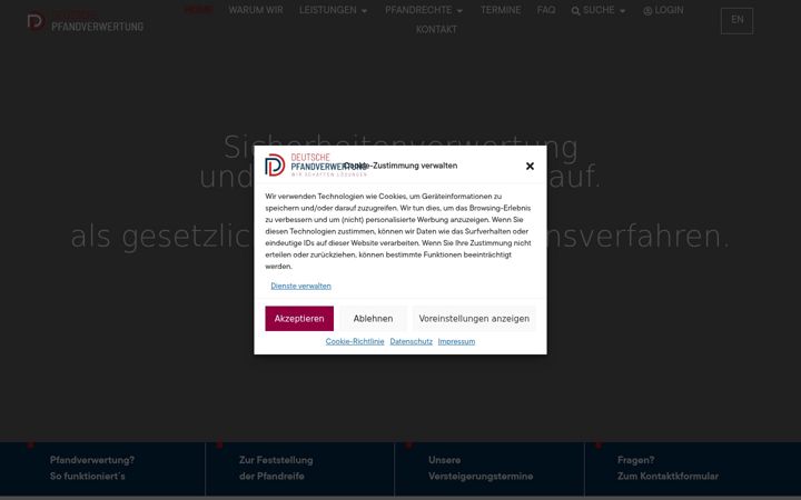 Ekrano kopija deutsche-pfandverwertung.de