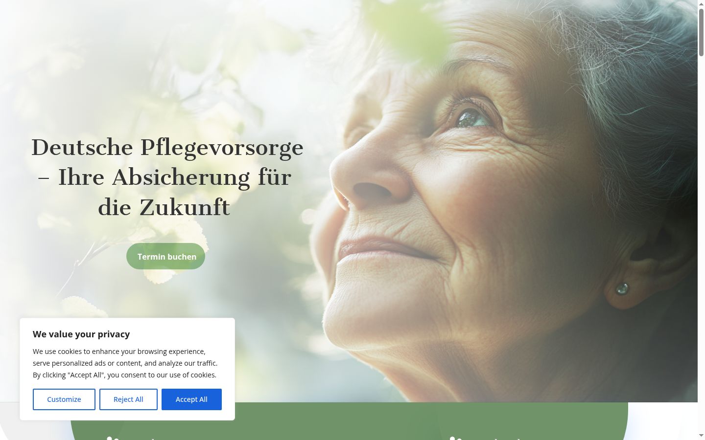 Screenshot of the consent banner shown before any interaction