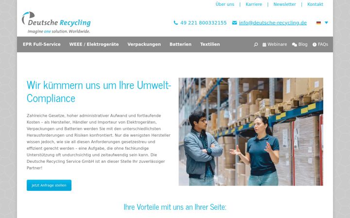 Ekrano kopija deutsche-recycling.de