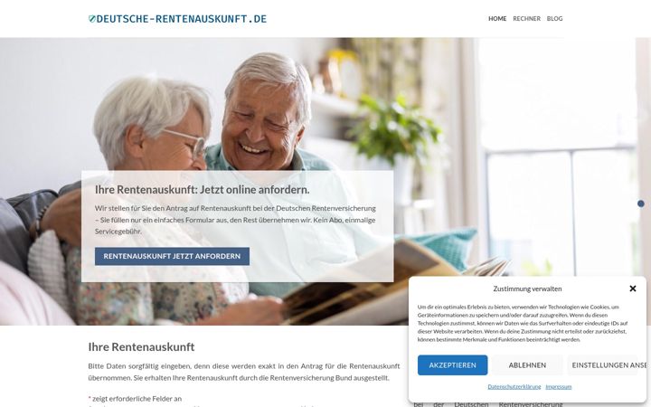 Ekrano kopija deutsche-rentenauskunft.de