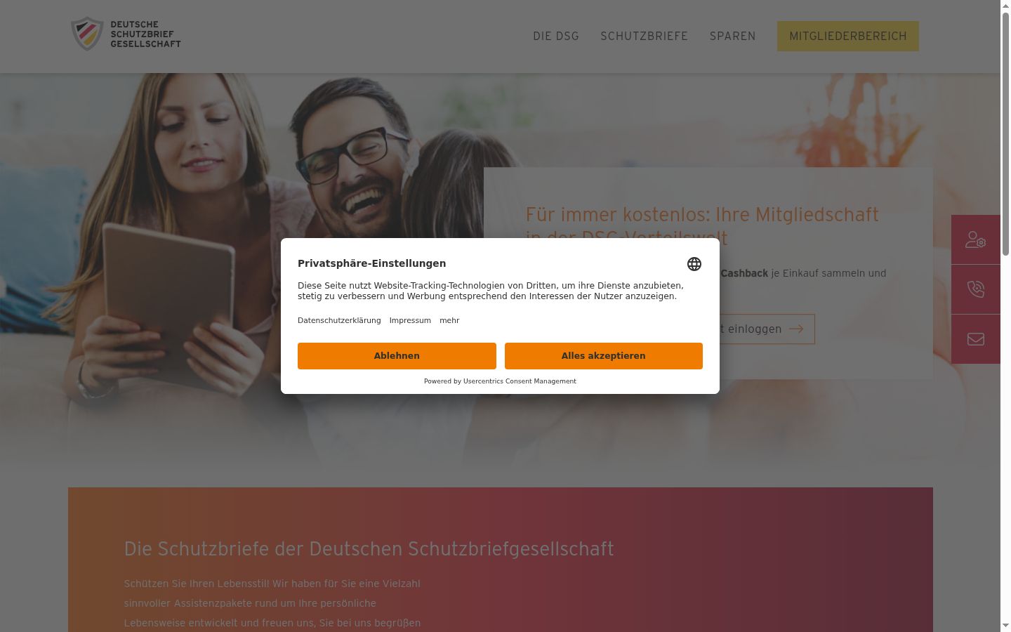 Screenshot of the consent banner shown before any interaction