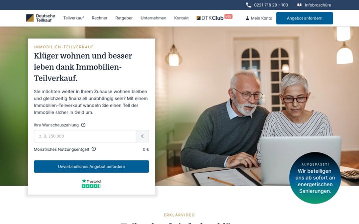 Screenshot di deutsche-teilkauf.de