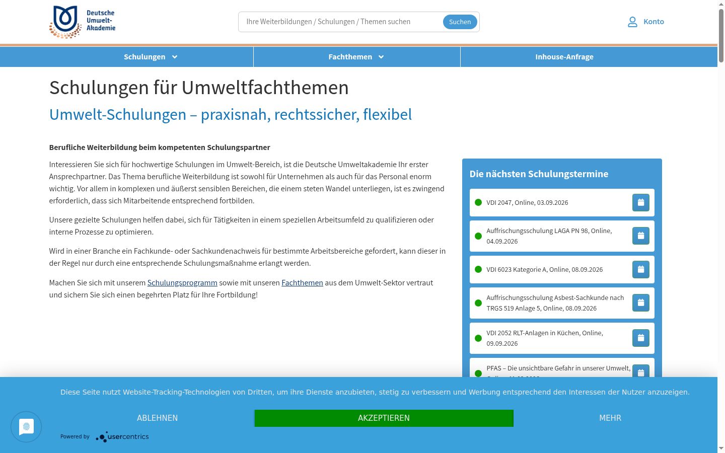 Screenshot of the consent banner shown before any interaction