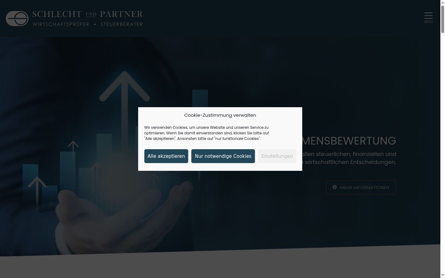 Screenshot of the consent banner shown before any interaction
