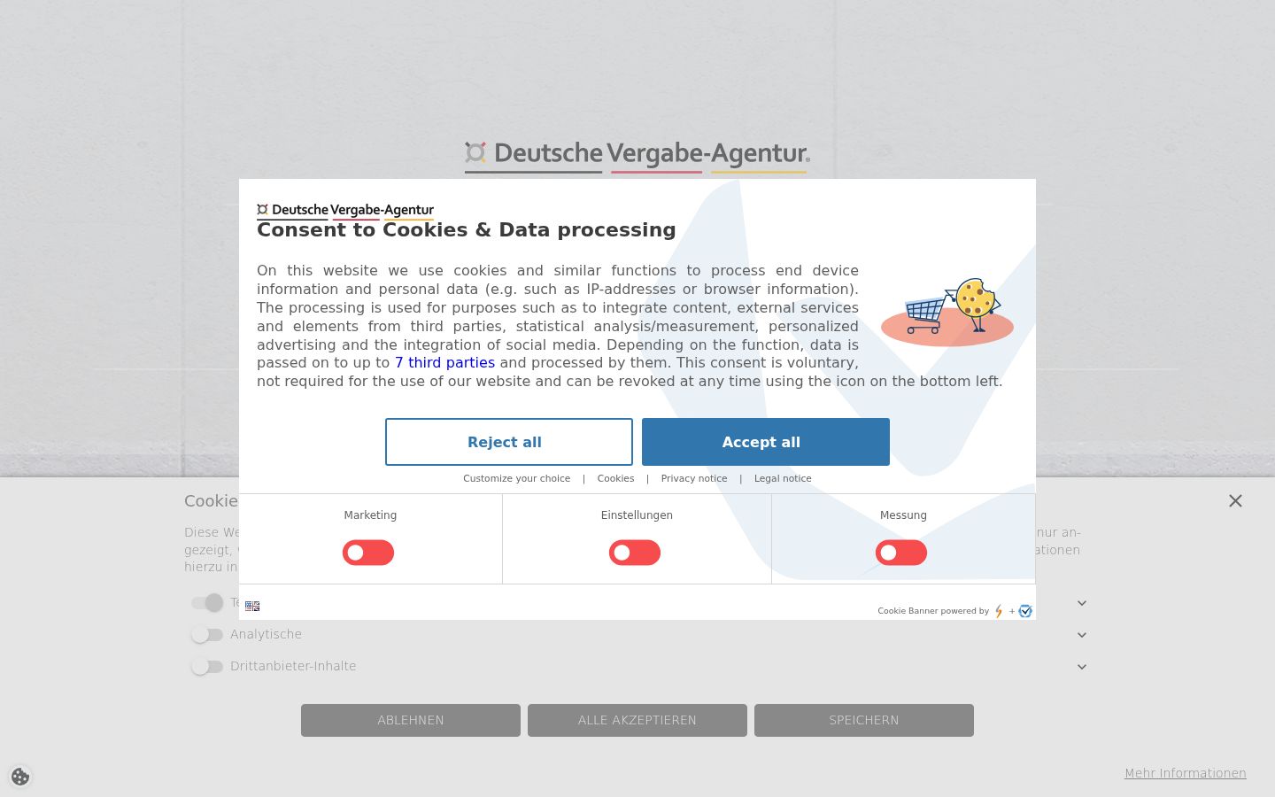 Screenshot of the consent banner shown before any interaction
