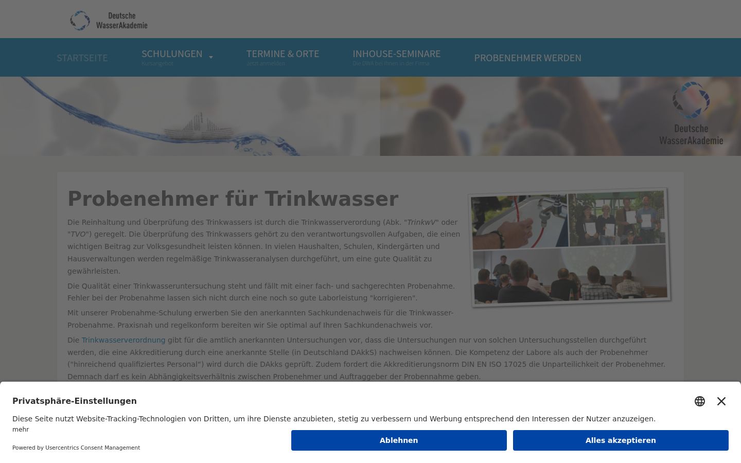 Screenshot of the consent banner shown before any interaction