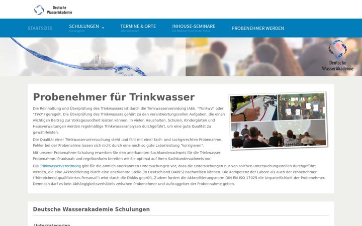 Screenshot of deutsche-wasserakademie.de