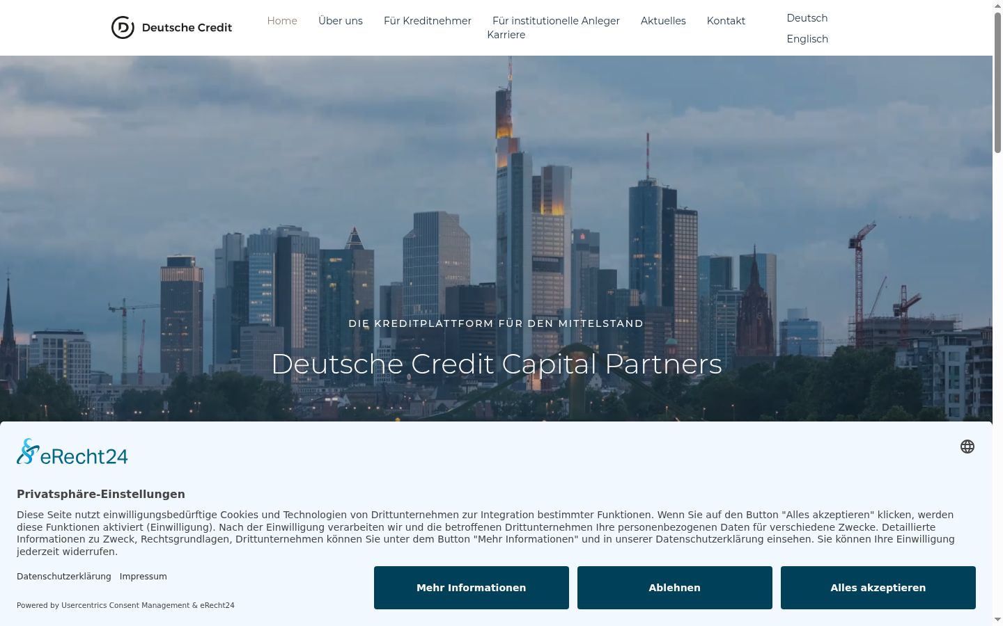 Screenshot del banner di consenso mostrato prima di qualsiasi interazione