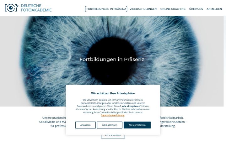 Kuvakaappaus sivustosta deutschefotoakademie.de