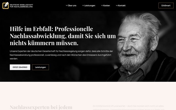 Kuvakaappaus sivustosta deutschenachlassregelung.de