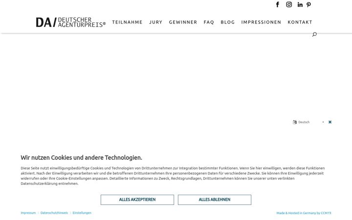 Kuvakaappaus sivustosta deutscher-agenturpreis.de