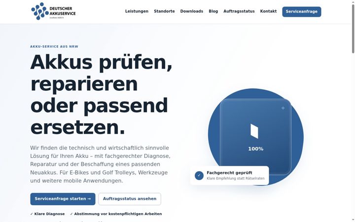 Screenshot of deutscher-akkuservice.de