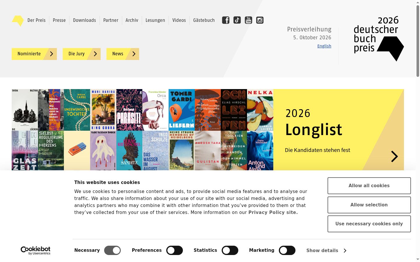 Screenshot del banner di consenso mostrato prima di qualsiasi interazione