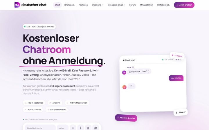 Screenshot of deutscher-chat.de
