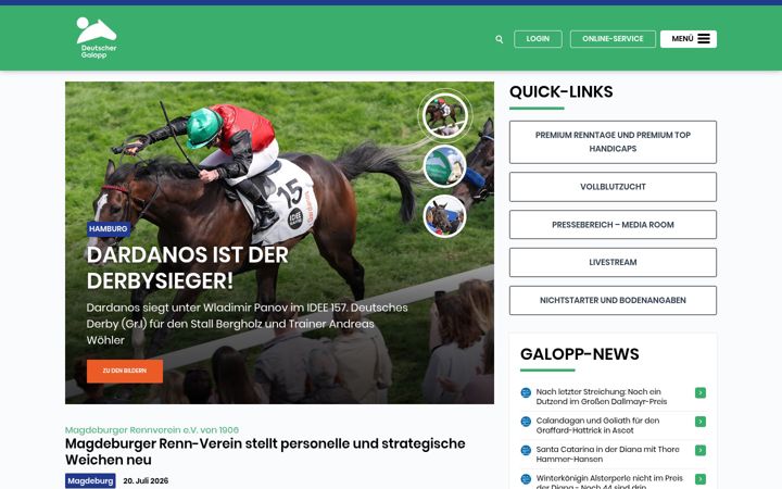 Screenshot of deutscher-galopp.de